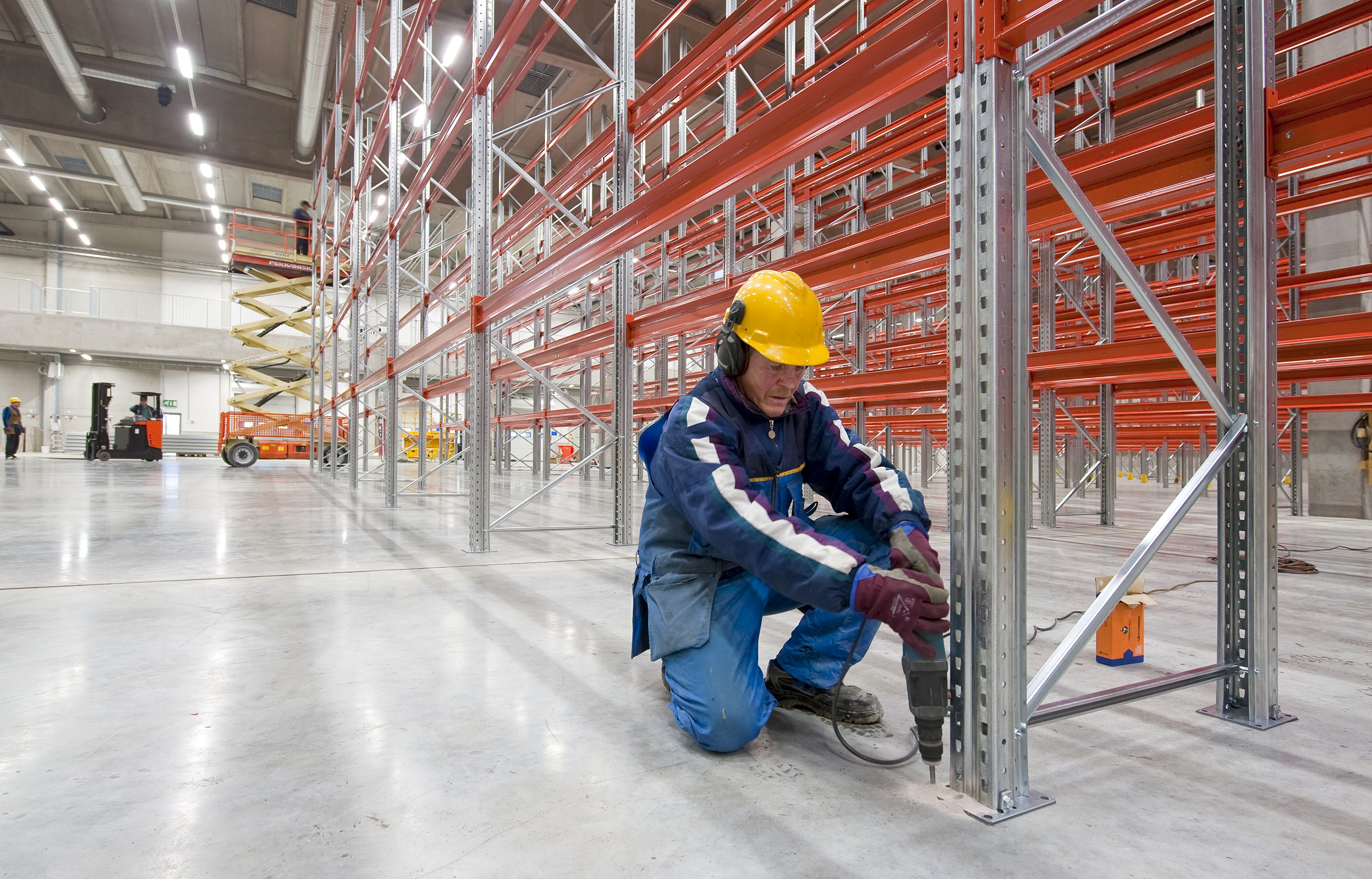 Warehouse racking construction site